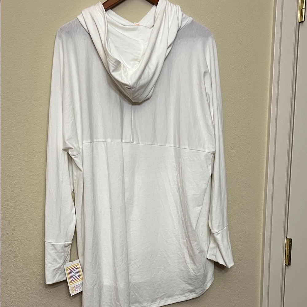 LuLaRoe Cream Hooded Top - Picture 5 of 5